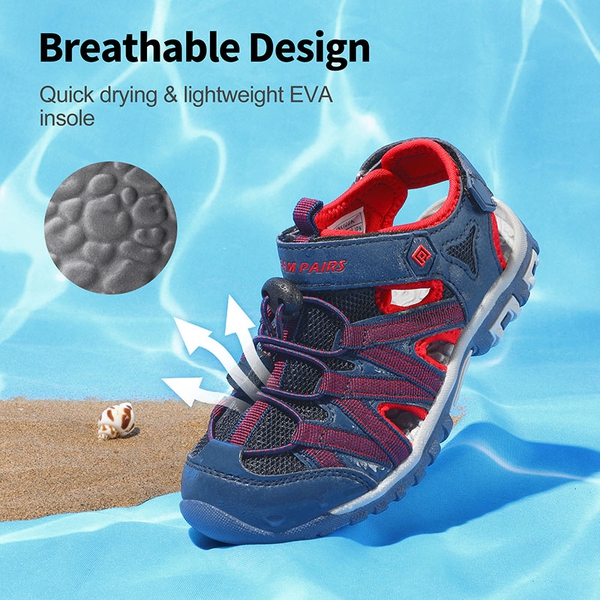 Kids Outdoor Sports Sandals - BLUE GREY RED - 1